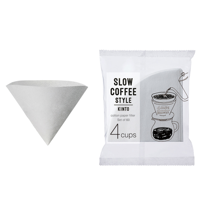 [킨토] 슬로우 커피 4컵 면종이필터 60pc